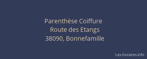 Parenth&egrave;se Coiffure