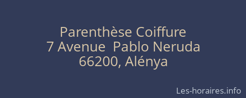 Parenthèse Coiffure