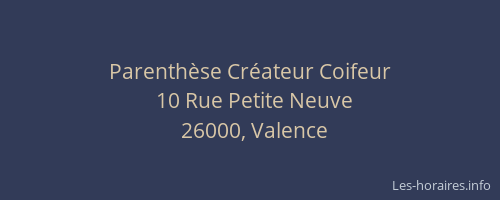 Parenthèse Créateur Coifeur