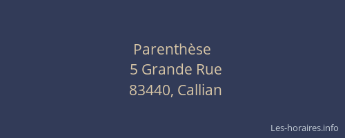 Parenthèse