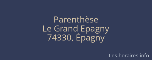 Parenthèse