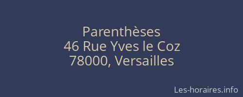 Parenthèses