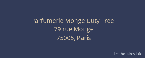 Parfumerie Monge Duty Free