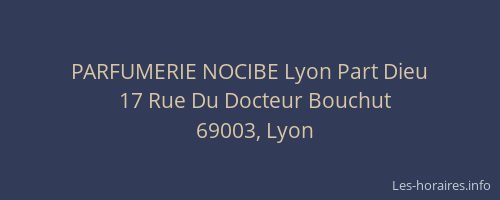 PARFUMERIE NOCIBE Lyon Part Dieu