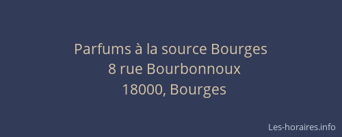 Parfums à la source Bourges