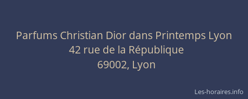 Parfums Christian Dior dans Printemps Lyon