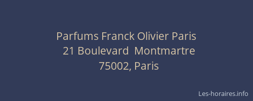 Parfums Franck Olivier Paris