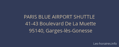 PARIS BLUE AIRPORT SHUTTLE
