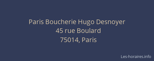 Paris Boucherie Hugo Desnoyer