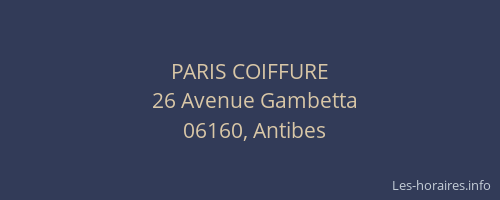 PARIS COIFFURE