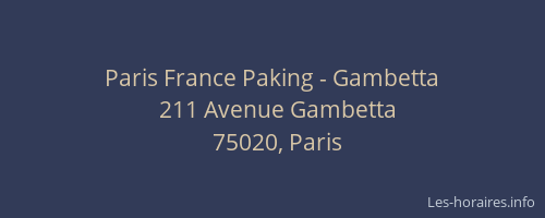 Paris France Paking - Gambetta
