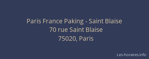 Paris France Paking - Saint Blaise