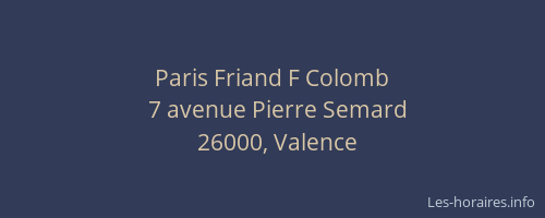 Paris Friand F Colomb
