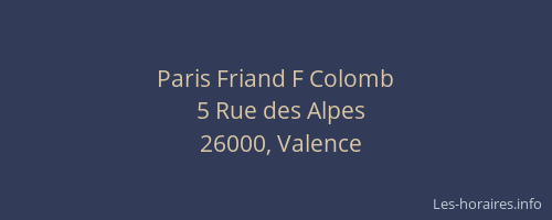 Paris Friand F Colomb