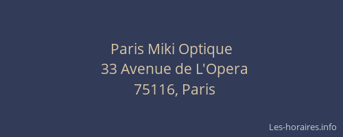 Paris Miki Optique