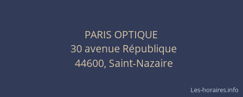 PARIS OPTIQUE