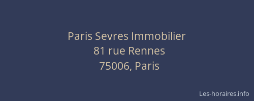 Paris Sevres Immobilier