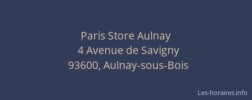 Paris Store Aulnay