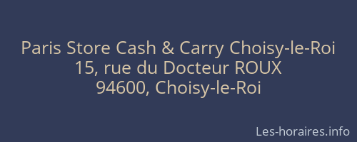 Paris Store Cash & Carry Choisy-le-Roi