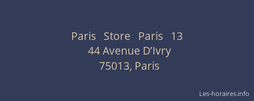 Paris   Store   Paris   13
