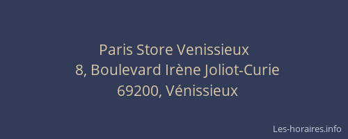Paris Store Venissieux