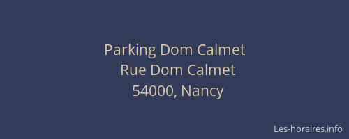 Parking Dom Calmet