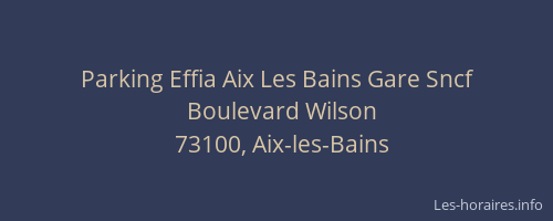 Parking Effia Aix Les Bains Gare Sncf
