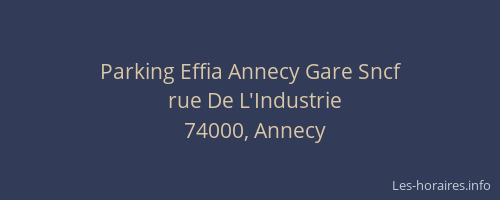Parking Effia Annecy Gare Sncf