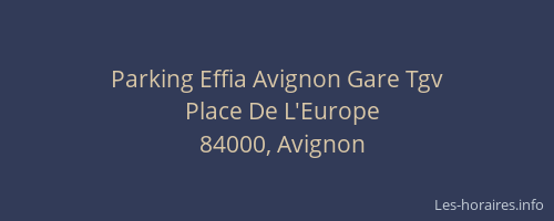 Parking Effia Avignon Gare Tgv