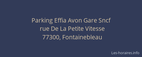 Parking Effia Avon Gare Sncf