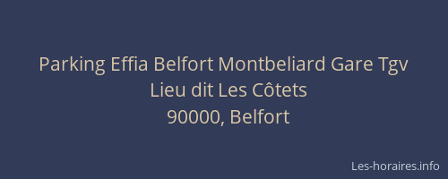 Parking Effia Belfort Montbeliard Gare Tgv