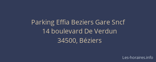 Parking Effia Beziers Gare Sncf