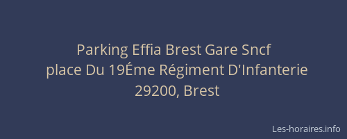 Parking Effia Brest Gare Sncf