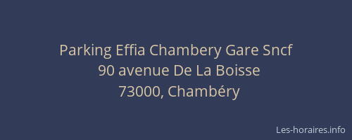 Parking Effia Chambery Gare Sncf