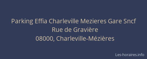 Parking Effia Charleville Mezieres Gare Sncf