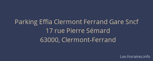 Parking Effia Clermont Ferrand Gare Sncf