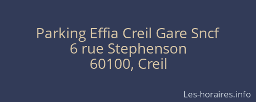 Parking Effia Creil Gare Sncf