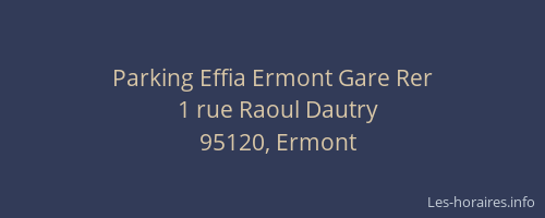 Parking Effia Ermont Gare Rer