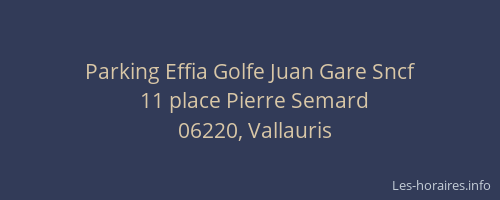 Parking Effia Golfe Juan Gare Sncf