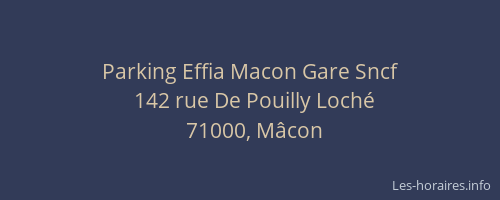 Parking Effia Macon Gare Sncf
