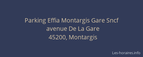 Parking Effia Montargis Gare Sncf