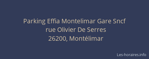 Parking Effia Montelimar Gare Sncf