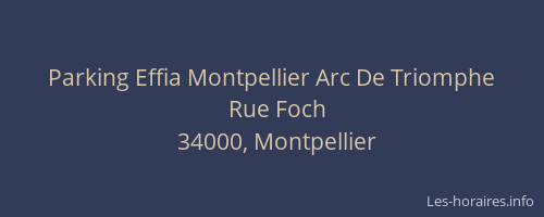 Parking Effia Montpellier Arc De Triomphe