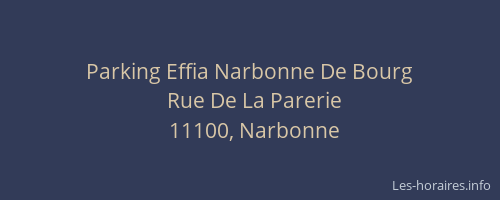 Parking Effia Narbonne De Bourg