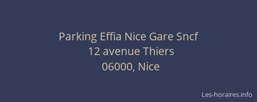 Parking Effia Nice Gare Sncf