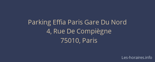 Parking Effia Paris Gare Du Nord