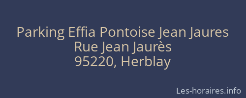 Parking Effia Pontoise Jean Jaures
