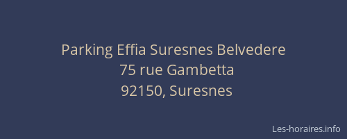 Parking Effia Suresnes Belvedere