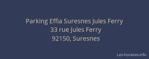 Parking Effia Suresnes Jules Ferry