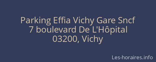 Parking Effia Vichy Gare Sncf